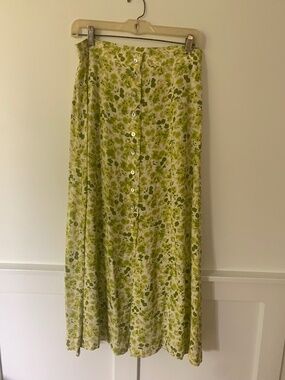 Colorful Shades of Green Midi Skirt